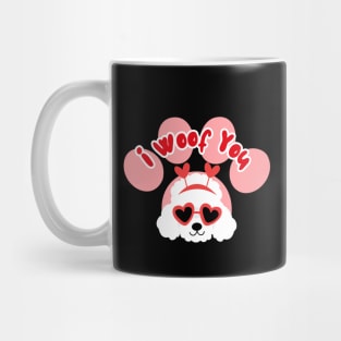 I Woof You Funny Poodle Dog Valentines Day Mug